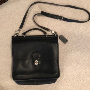 Coach black leather bag